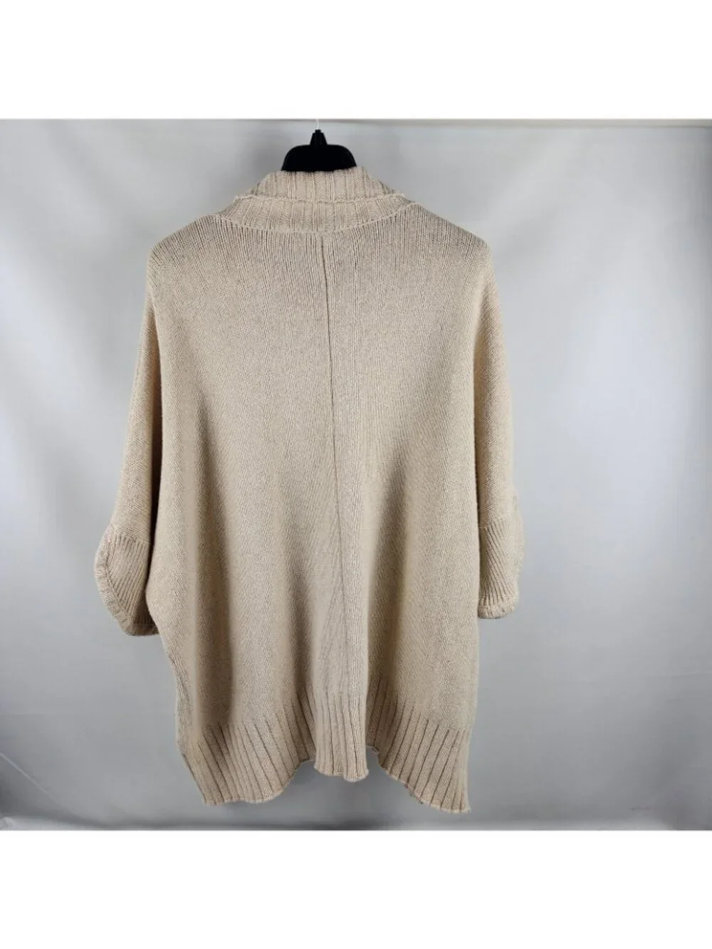 Soft Surroundings Sweater L/XL North Creek Cotton Wool Blend Full Zip Cream